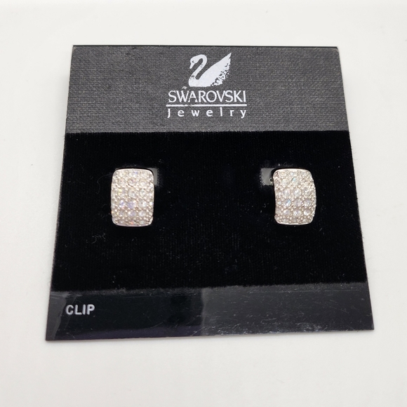 Swarovski Jewelry - Swarovski Silver & Crystal Clip On Earrings NWT